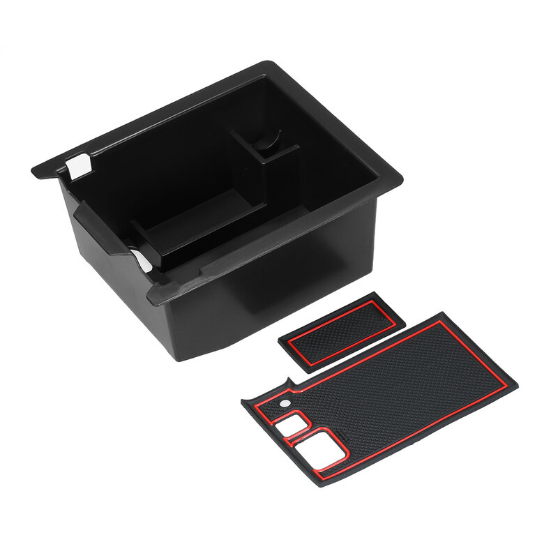 Organizador de consola de centro automático reposabrazos soporte de caja de almacenamiento bandeja de organizador Interior + reemplazo de alfombrilla antideslizante para Mazda CX-5 2018