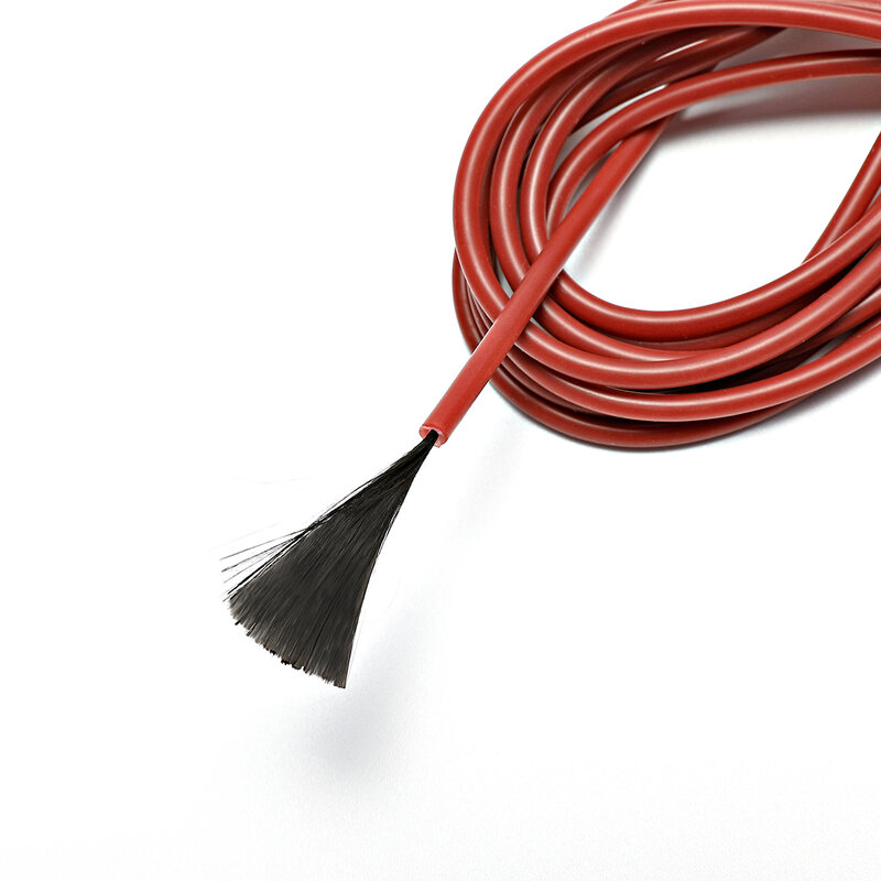 Cable de calefacción de fibra de carbono 12K, cable de piso cálido, chaqueta de goma de silicona mejorada, 33 Ohm/m, 3mm, 100 metros