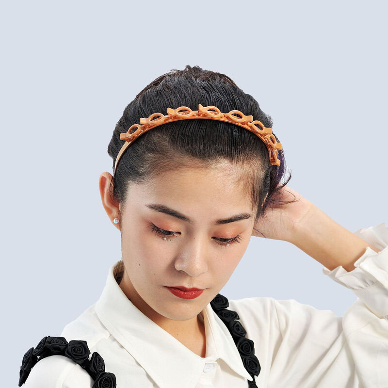 Podwójna grzywka fryzura spinki do włosów szpilka obręcz na głowę Twist warkocz klip przednie spinki do włosów szpilka z pałąkiem na głowę przyrząd kosmetyczny