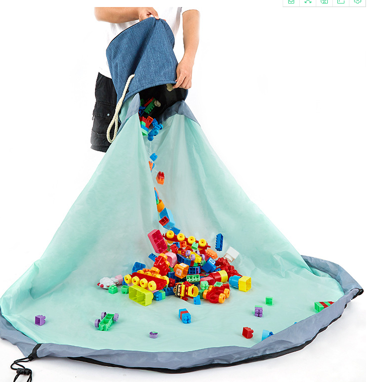 Estera de almacenamiento de juguetes de gran capacidad y almacenamiento, organiza juguetes rápidamente para ahorrar espacio, patrón juvenil, franqueo