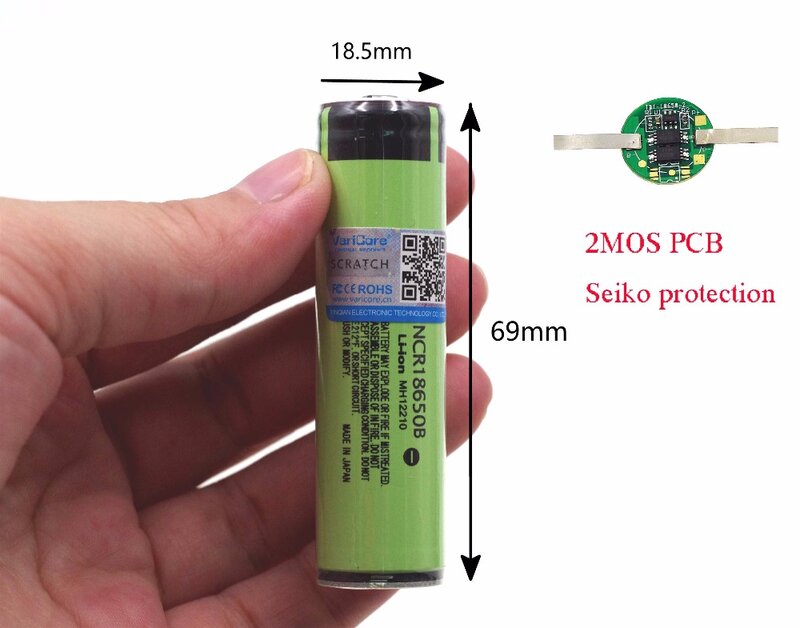 Bateria recarregável Li-ion para lanterna, 18650 NCR18650B, 3.7V com PCB, bateria protegida 3400mAh, nova, original