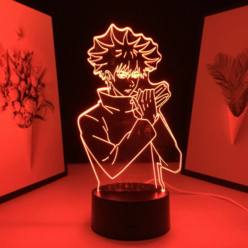 Jujutsu Kasen lampu Anime Fushiguro Megumi untuk hadiah ulang tahun Jujutsu Kasen Fushiguro Megumi lampu 3D LED lampu malam Dropship