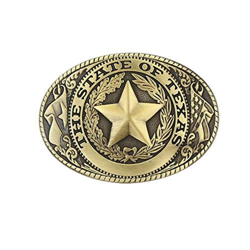 Hebilla de cinturón de estrella de pentagrama del estado de TEXAS para hombre, hebilla de vaquero occidental sin cinturón, aleación personalizada, ancho de 4cm