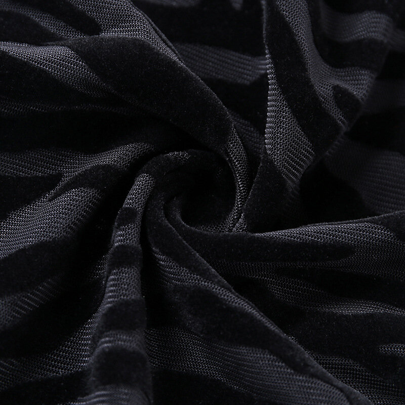 BKLD بدلة نسائية بقماش شفاف مخطط أسود بأكمام طويلة بدلة للجسم لخريف 2019 ملابس ضيقة نسائية مثيرة للجسم
