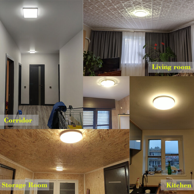 Lâmpada LED Natural para Casa e Quarto, Luz de Teto, Iluminação Montada, Superfície Moderna, 48W, 36W, 24W, 18W, 13W, 6W, CA 85-265V