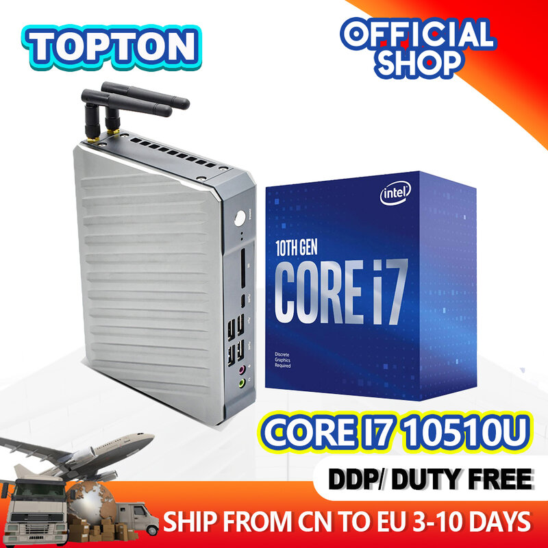 Topton Mini PC Intel Core i9 9880H Prozessor (bis zu 4,8 GHz) windows 10 Pro(64-bit) Mini-Computer mit HDMI/DP/Typ-C Display Port