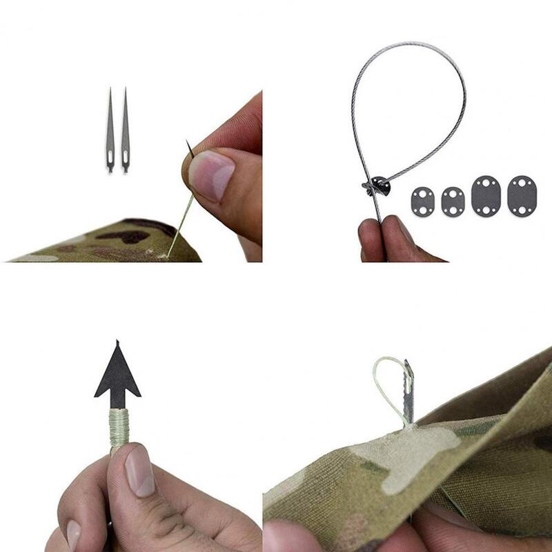 Outdoor Multi-Tool Card Stainless Steel Survival Hunting Fishing Hook Card for Camping Supplies Tool with Felt Bag