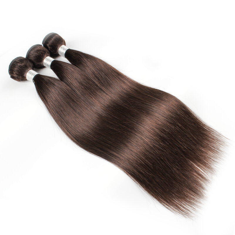 Kisshair warna #2 bundel rambut 1/3/4 buah paling gelap berwarna coklat rambut manusia Peru bebas kusut 10 sampai 30 inci rambut pakan remy