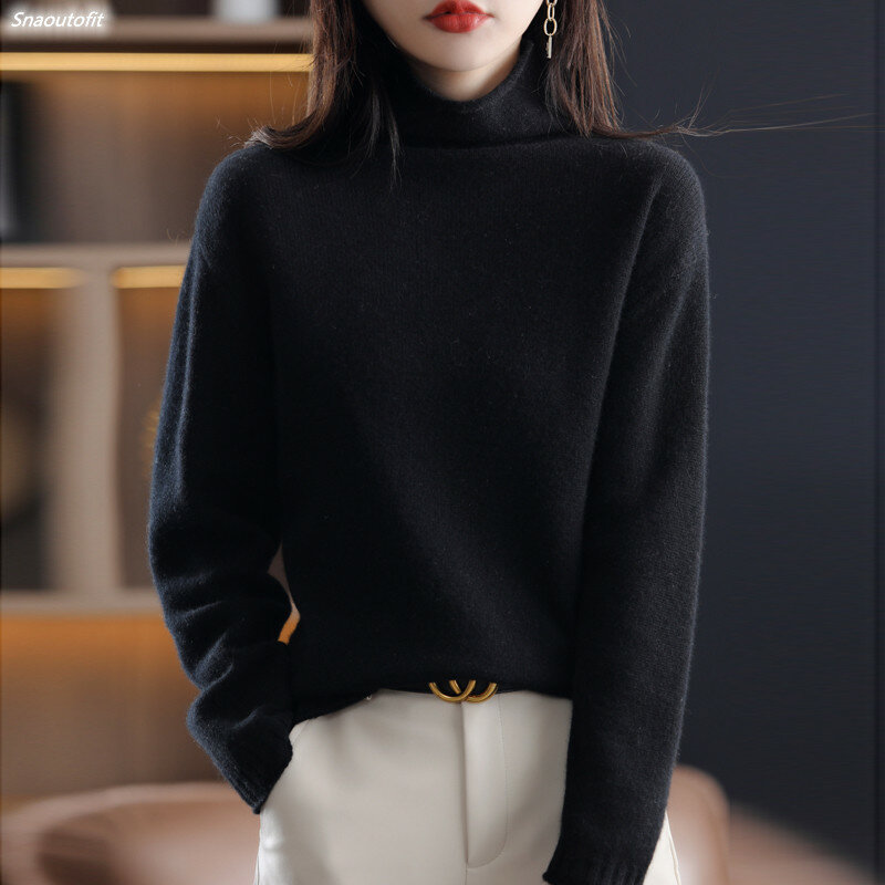 21 Baru Musim Gugur/Musim Dingin Wanita Turtleneck Sweater Korea Pullover Kasmir Sweater Lembut Lilin. Wol Longgar Cocok untuk Semua