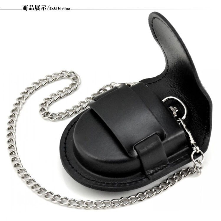 Scatola per orologi da tasca nera decorazione custodia in pelle accessorio per ciondolo Vintage custodia in pelle catena di moda Mini portafoglio portaoggetti