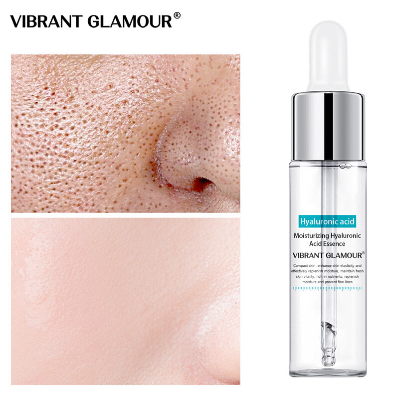 2pcs VIBRANT GLAMOUR 15ML Face Serum Hyaluronic Acid Anti-Aging Moisturizing Whitening Essence Shrink Pore Face Cream Skin Care