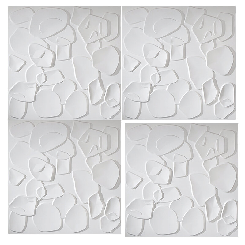 4pcs 50x50cm 3D wall panel Geometric lines 3D wall sticker wallpaper mural diamond design decor tile 3d mold 90's aesthetic room