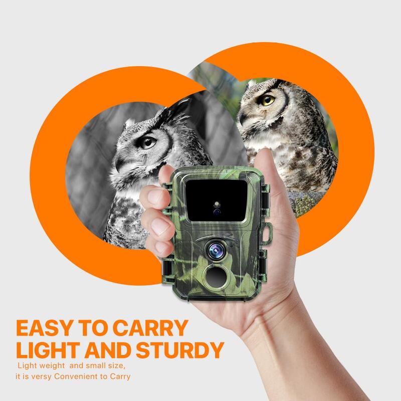 كاميرا صيد صغيرة ترايل كاميرا صياد برية Mini600 20MP 1080P كاميرات الحيوانات البرية رؤية ليلية مصيدة للصور مراقبة