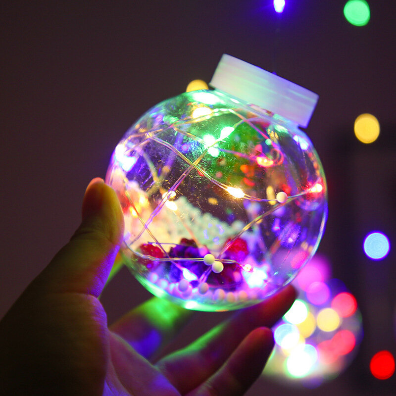 새로운 LED 커튼 문자열 빛 공 산타 클로스 크리스마스 트리 장식 새해 2022 크리스마스 Decortions 홈 Xmas Navidad