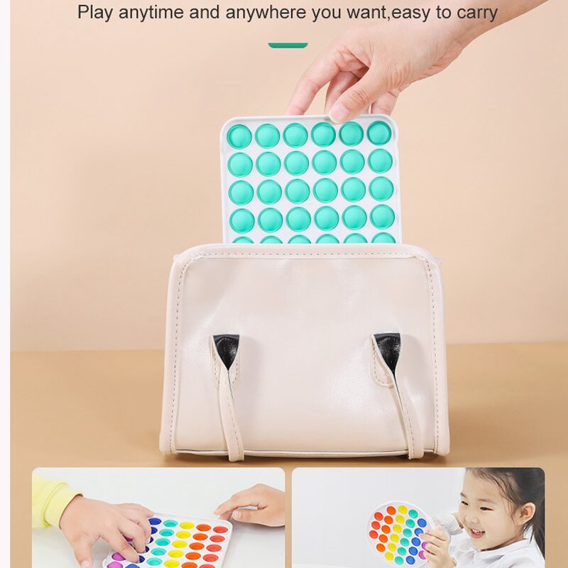 4 stili più nuovo arrivo Bubble Fidget Toy Silicone antistress Popper giocattolo sensoriale con bordo di plastica gioco logico tattile