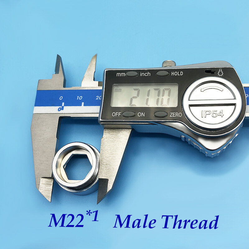 WASOURLF-adaptador exterior M22, rosca macho de transferencia, conector hembra M16, M19, M21, accesorios de grifo cromado de latón para baño y cocina