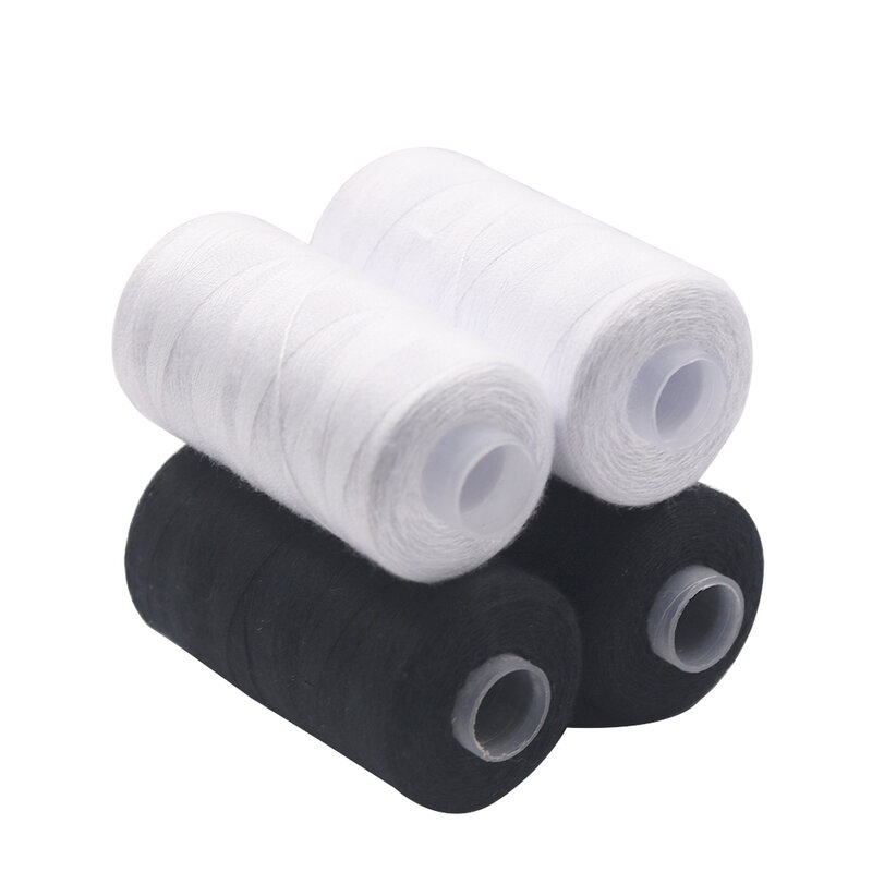D&D 500M Strong and Durable Sewing Threads for Sewing Polyester Thread Clothes Sewing Supplies Accessories White  Black