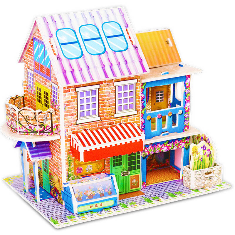 Детский 3D стерео пазл, мультяшный дом, замок, модель для самостоятельной сборки, фотоподарок для детей