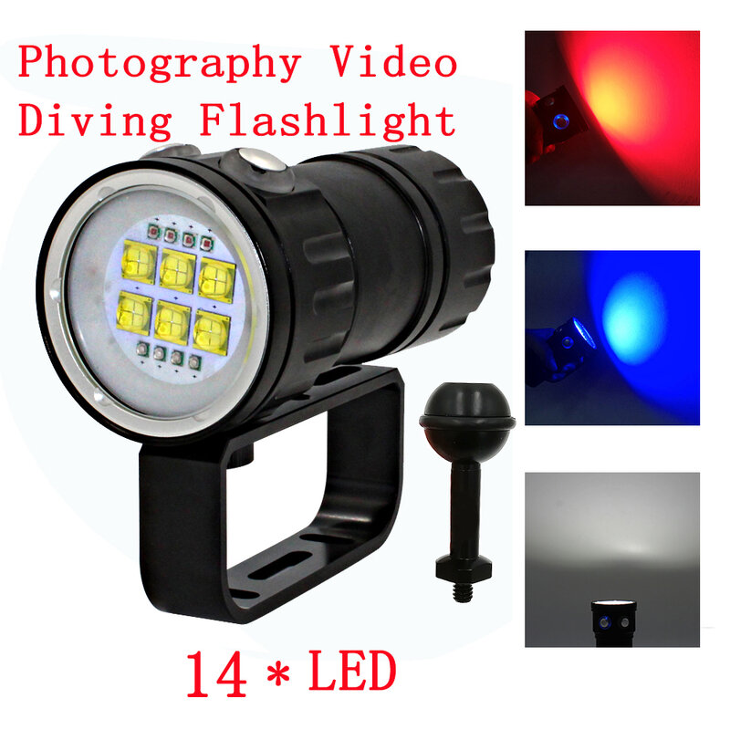 Lanterna de mergulho 6x xhp70/90, luz led, de vídeo, 100 lm, subaquática, m, à prova d'água, lâmpada tática