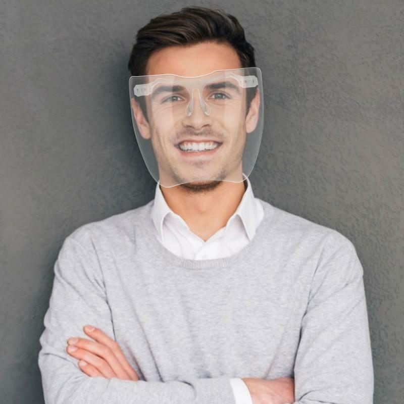 10 pièces de sécurité plein visage bouclier Transparent lunettes écran masque visière lunettes Anti-pulvérisation masque facial lentille Dropshipper