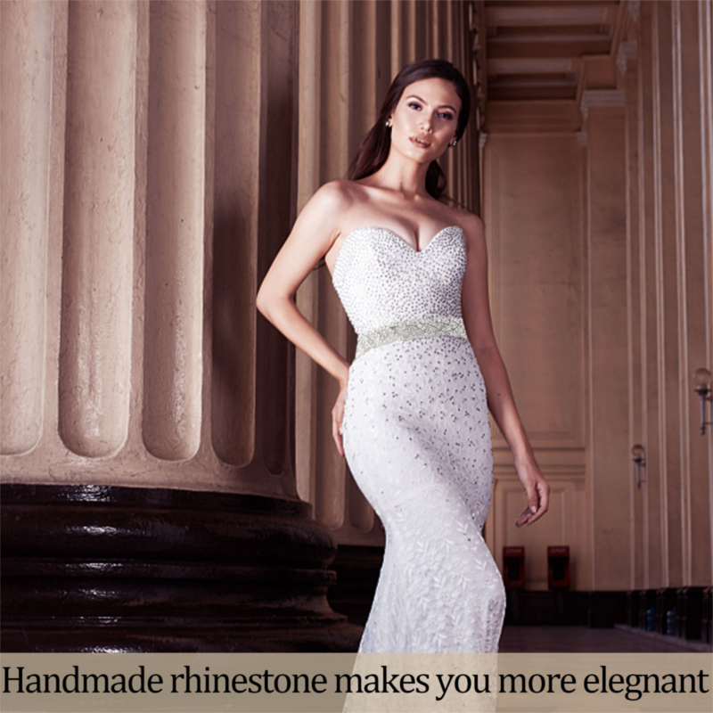 Gaun Pernikahan Berlian Imitasi Sabuk Pengantin Satin Kristal Sabuk Pengantin Sabuk Gaun Pernikahan
