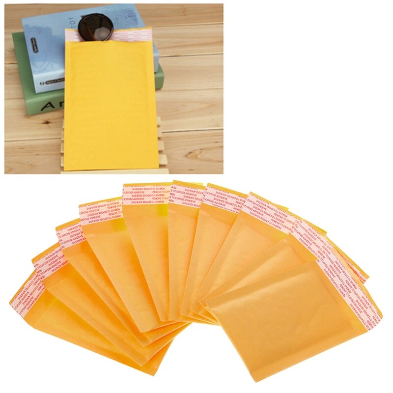 3 tamanhos 10 pçs papel kraft bolha envelopes sacos mailers acolchoado envio envelope com bolha saco de correio suprimentos de negócios