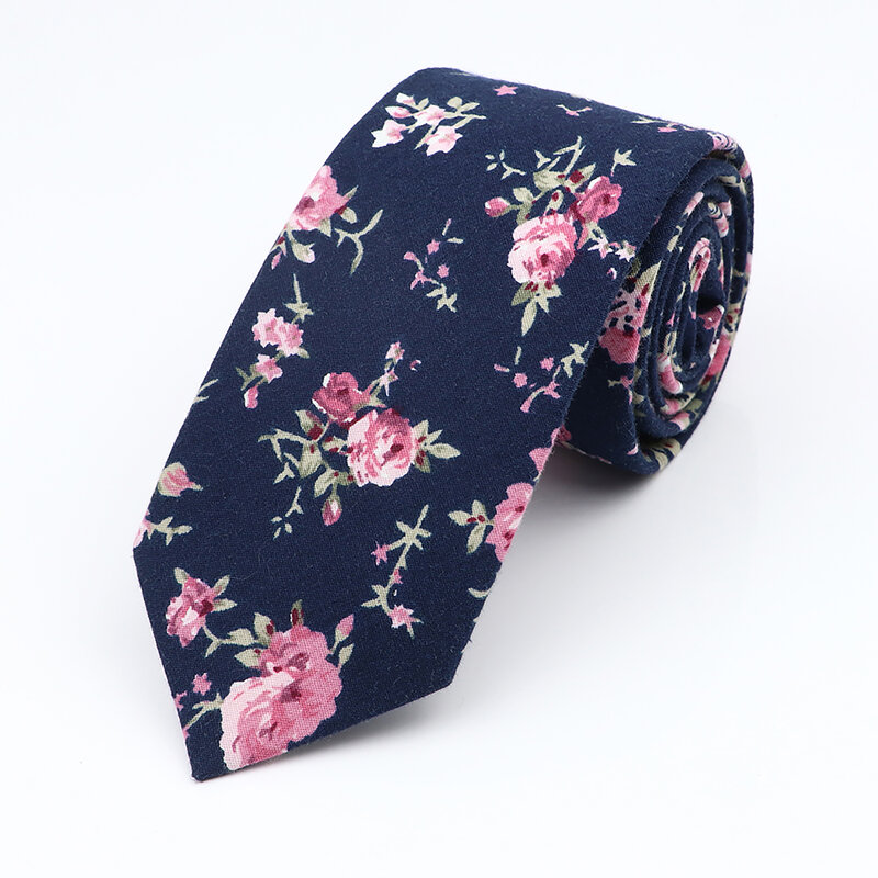 Nuova cravatta elegante floreale per uomo donna 100% cotone bellissimo fiore Paisley cravatta stretta magro cravatta matrimonio Casual Corbatas