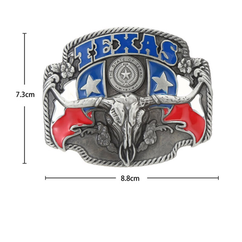TexasยาวHorn Bullหัวคาวบอยเข็มขัดหัวเข็มขัดสำหรับMan Westernคาวบอยหัวเข็มขัดเข็มขัดCustom Alloyกว้าง4ซม.