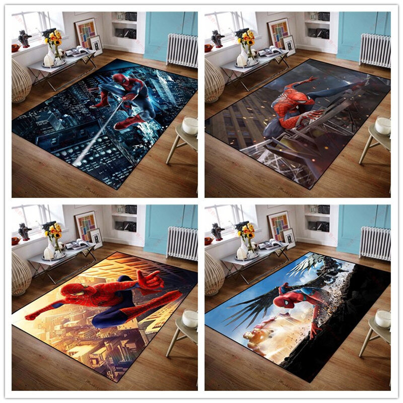 Alfombra de suelo de Spiderman para niños, felpudo antideslizante para pasillo, baño, habitación de niños, absorbe el agua, cocina, 80x160CM