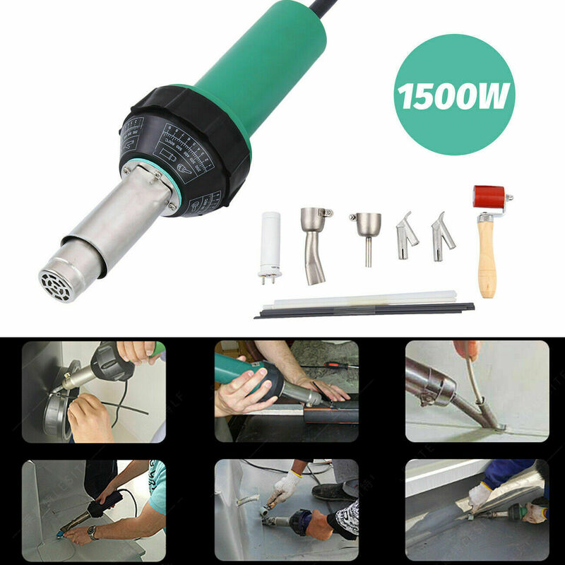 Samger AC 220V 1500W/1600W Hot Air Torch Plástico Soldador Soldagem Heat Gun Pistol Kit Com Soldador + Bico + Kit Rod Plástico PVC