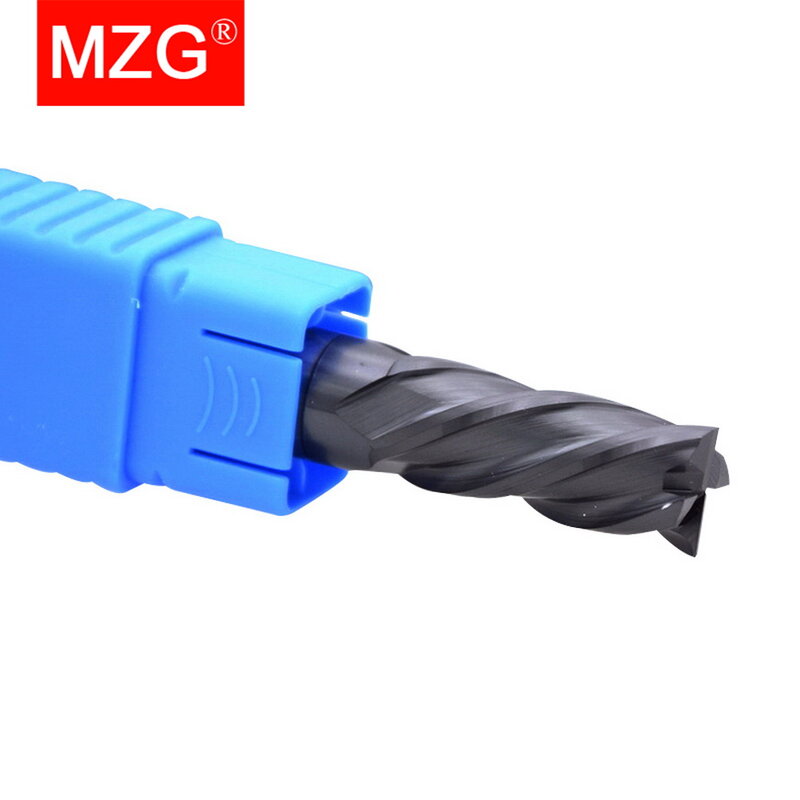MZG 1PC 4 Flute HRC45 CNC 4 6 8 10 12 mm Lathe Machining Carbon Steel Milling Tool Cutter Flat Square Solid Carbide End Mill