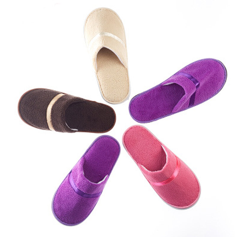 2019 new simple unisex hotel spa travel slippers man portable disposable slippers guest house interior cotton fabric slipper
