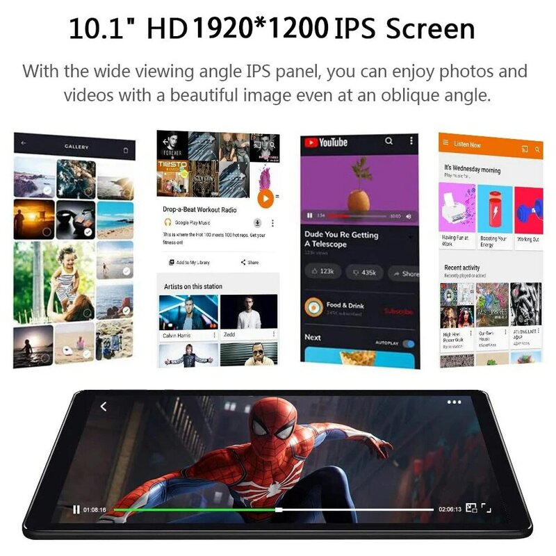 Android Tabletten 10.1 Inch Tablet Android 10.0 6Gb Ram 64Gb Rom 4G Lte 5G Wifi Bluetooth gps 6000Mah Batterij Type C Tabletten Pc
