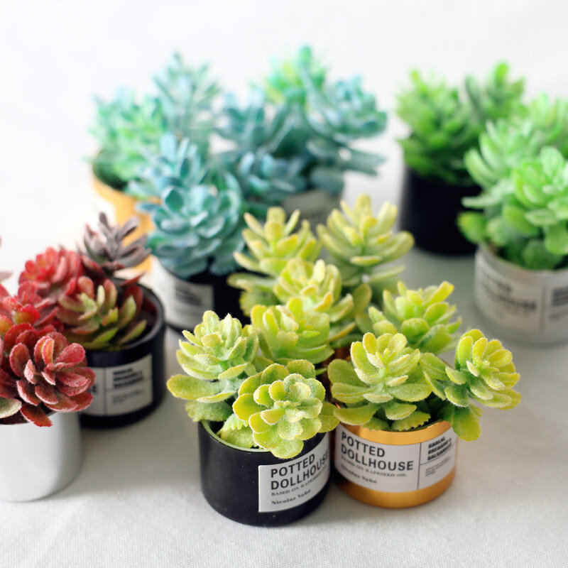 1PC simulazione piante in vaso verde Mini albero in vaso per 1:12 miniatura Pot Doll House decorazione accessori 21x30mm