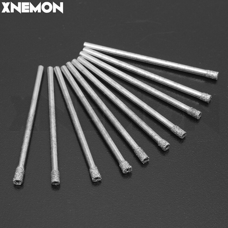 XNEMON-Juego de brocas recubiertas de diamante, brocas de núcleo de sierra de agujero para azulejo de mármol de vidrio, 50mm de longitud, 3mm, 1/8"