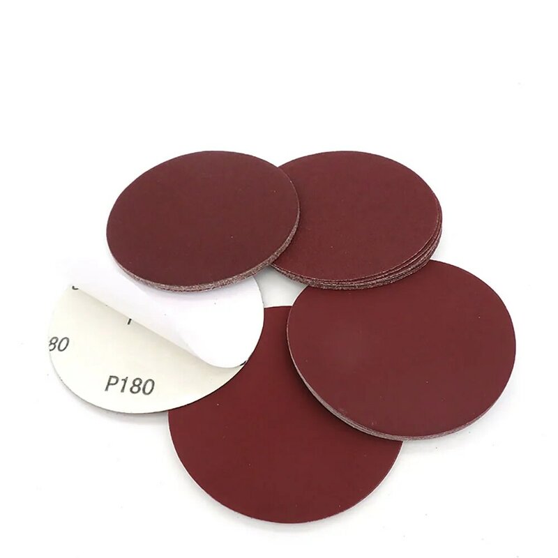 Discos de lixamento auto-adesivos, lixa de óxido de alumínio vermelho, almofadas de apoio redondas alinhadas com cola, 60-2000 Grit, 5 ", 125mm