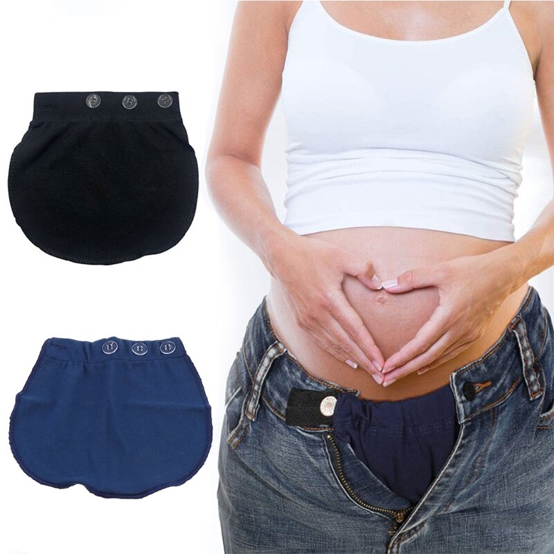 Cintura elástica para pantalón para embarazo, cinturilla elástica ajustable de tacto suave para maternidad, alargadores de cintura, extensor de pantalones, cinturón