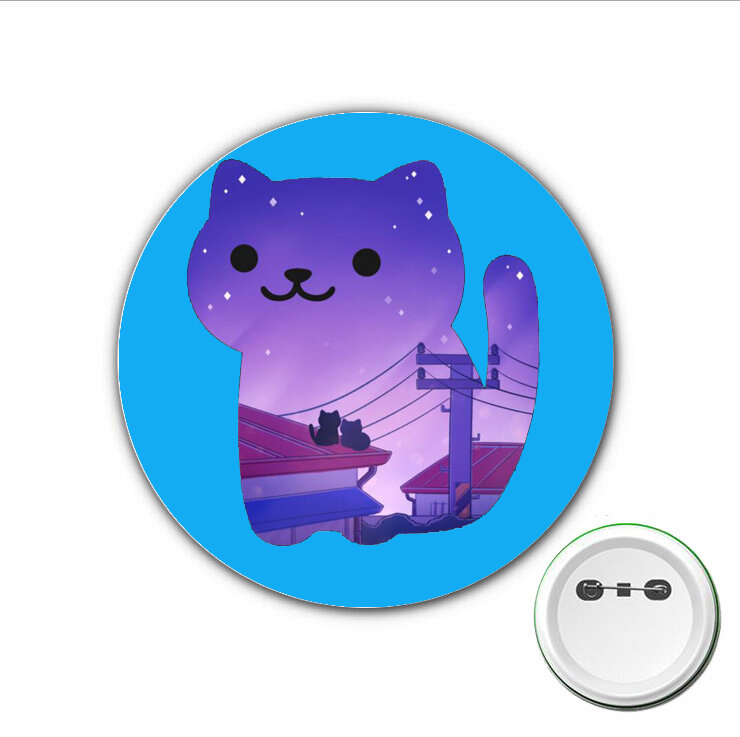 Neko Atsume-insignia de Cosplay de Juego de 3 piezas, broche de gato bonito de dibujos animados, alfileres para mochilas, bolsas, insignias, botón, accesorios de ropa