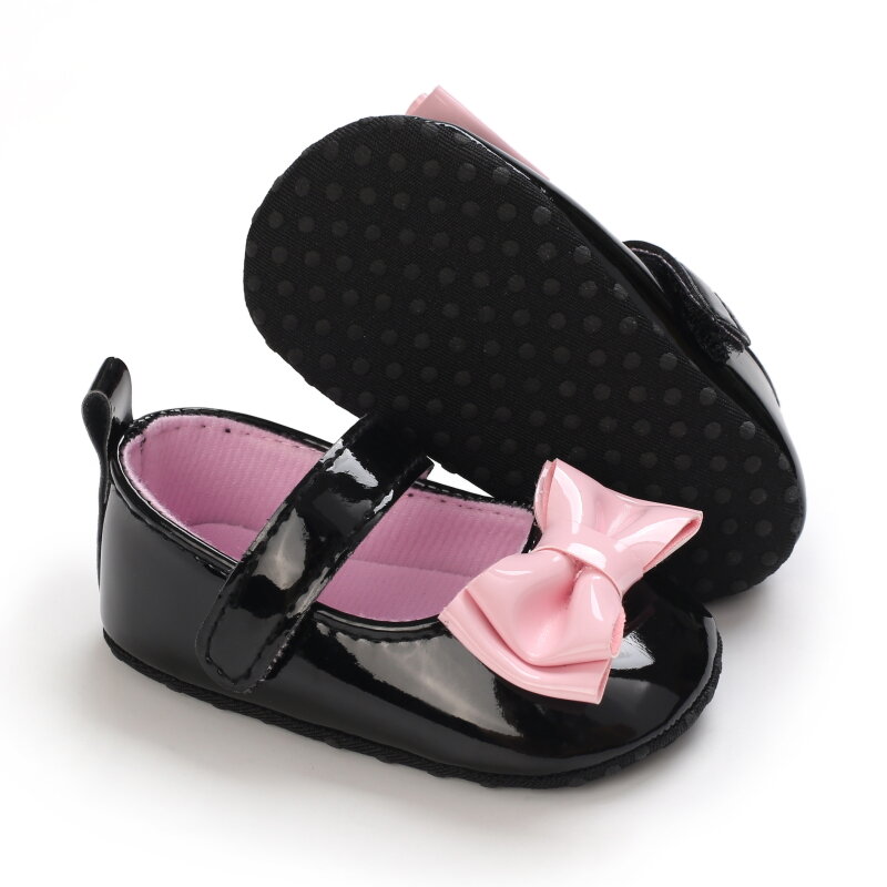 Baby Girl Shoes PU Bowknot Soft Shoes Prewalker Walking Toddler Kids Shoes Anti-slip Crib Shoes Spring Autumn First walkers