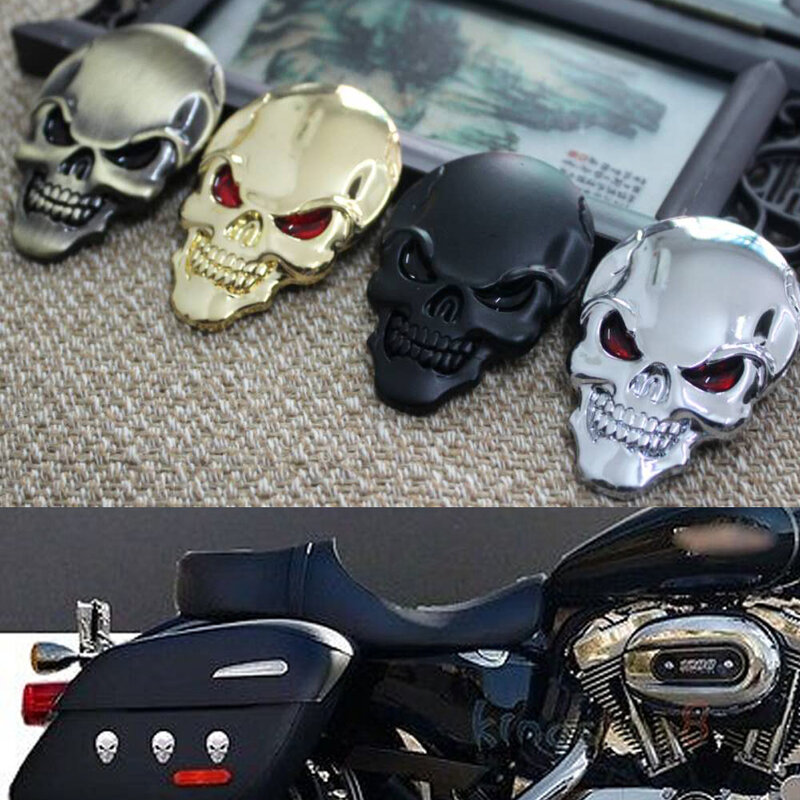 Motocicleta Do Carro Universal 3D Emblema De Metal Emblema Adesivo Turbo Esporte Aranha Bat Crânio Decalques Quadro Decoração Do Corpo Adesivo Decalque
