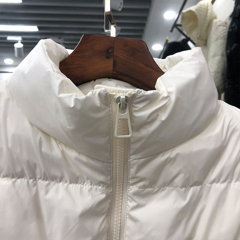Chaleco informal ajustado de plumón de pato para mujer, chaqueta cálida sin mangas, 2022, moda de otoño e invierno, novedad de 90%