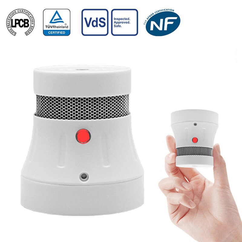CPVan-Detector de humo WiFi para el hogar, Detector sensible a la alarma de incendios con Control por aplicación Tuya, Sensor de seguridad, protección contra incendios