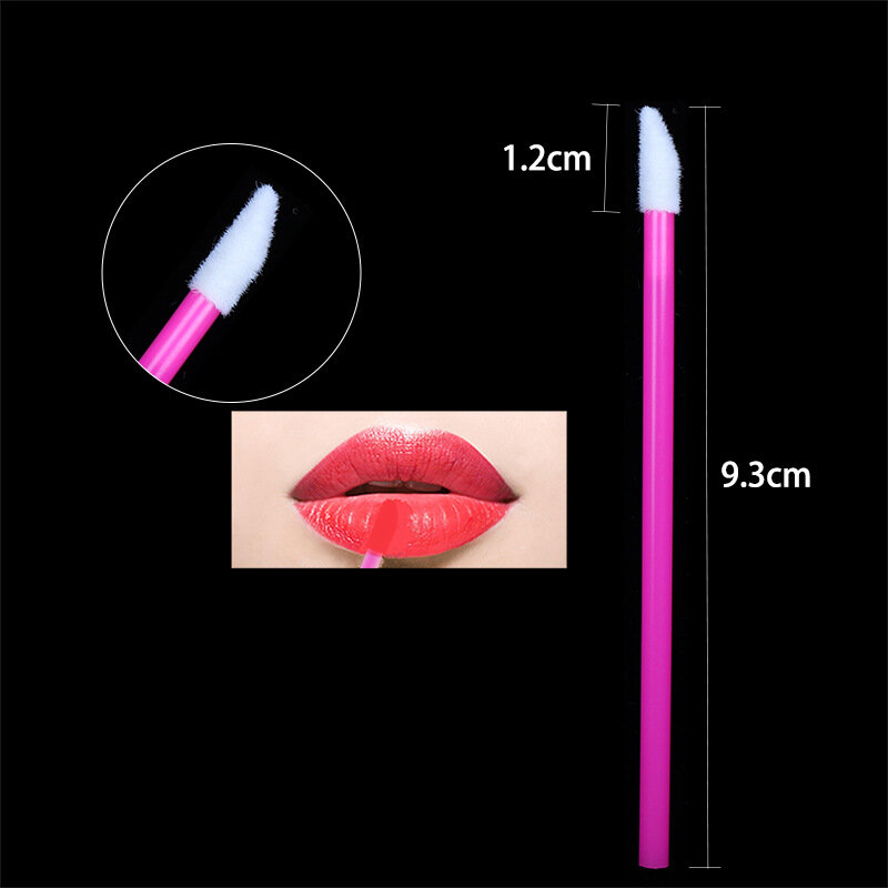 50 Pcs Disposable Make Up Lip Gloss Brush Lipstick Gloss Wands Applicator Hollow Lip Brushes Portable Cosmetic Beauty Tools