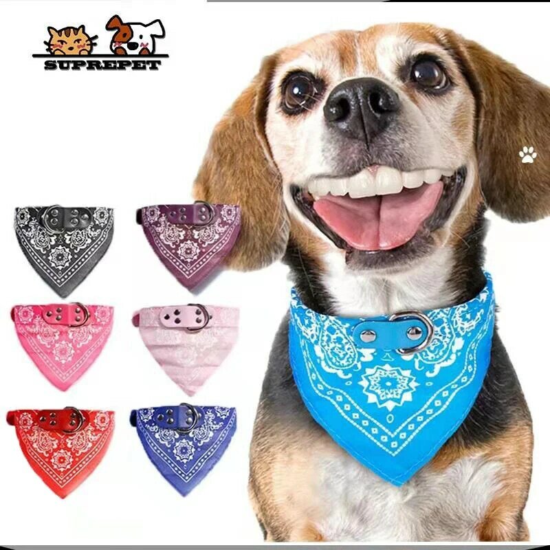 SUPREPET-Collar ajustable para perros pequeños, toalla para perritos, gatos al aire libre, bufanda estampada, diseño bonito