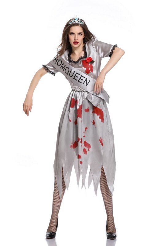 Costumi di Halloween Horror Cos bloody Skull Zombie Costume Vampire Ghost Bride per le donne Usherette cerimoniale