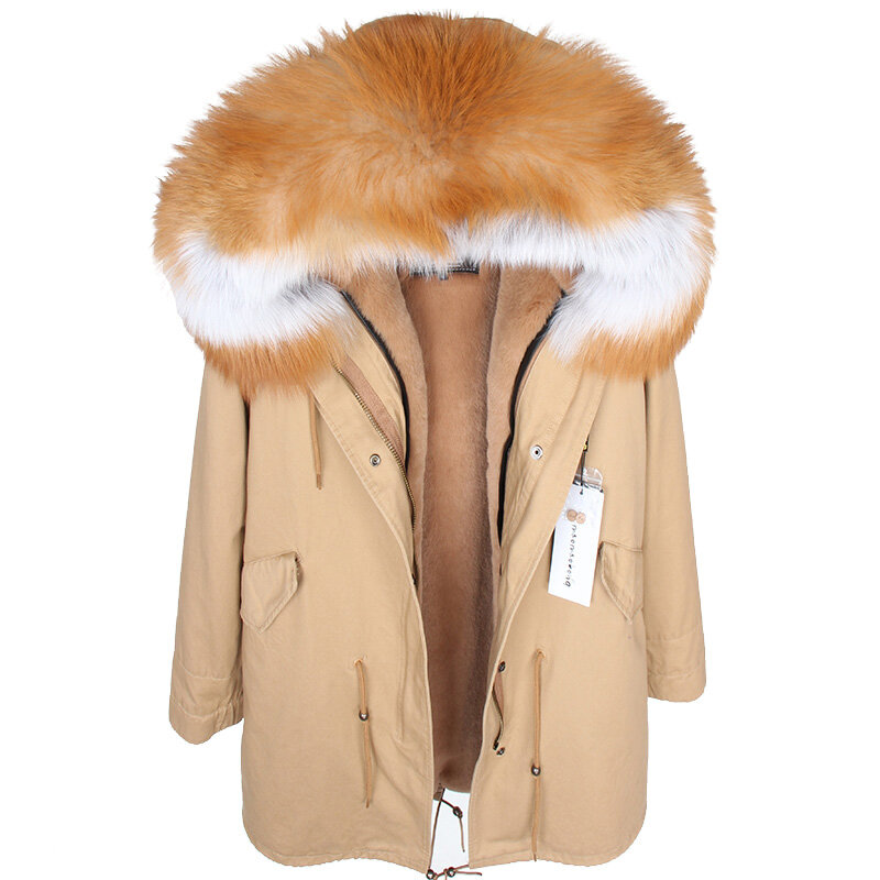 2023 Winter Jacket Men Long Parka 7XL Faux Rabbit Fur Coat Natural Raccoon Fur Collar Hood Thick Warm Streetwear Parkas New