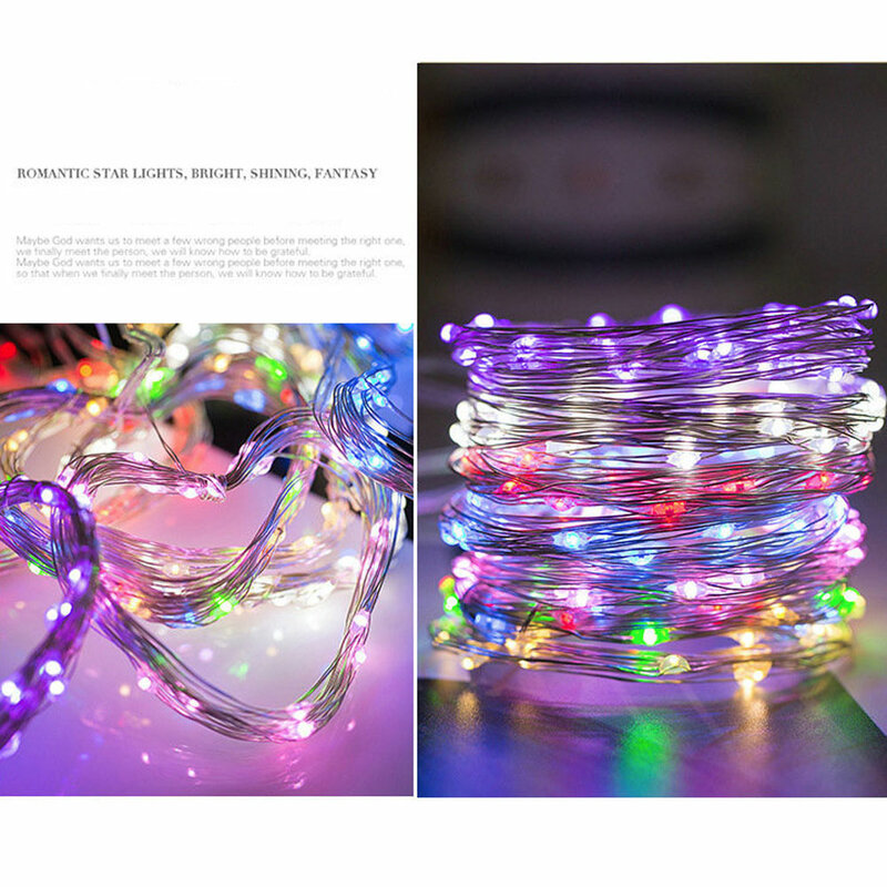 LED سلسلة أضواء الجنية الفضة النحاس سلك 1M 2M 3M 5M 10M جارلاند الرئيسية عيد الميلاد حفل زفاف الديكور