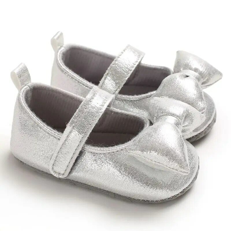 Zapatos antideslizantes para bebés, calzado informal para primeros pasos, con lazo grande