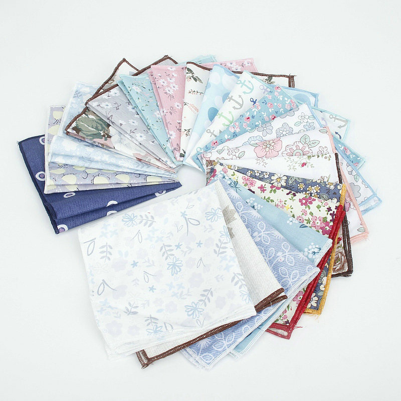 子供のレトロな綿のハンカチスカーフ,ヴィンテージ,正方形のポケット,花柄,カジュアル,ヴィンテージ