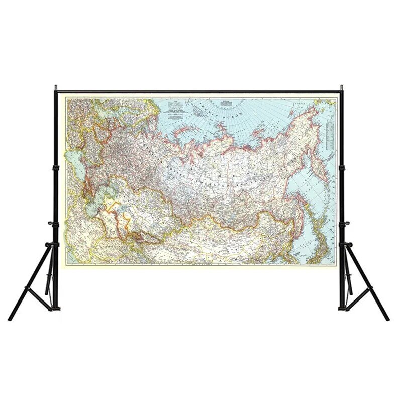 Mapa del mundo de Rusia 1944 150x100cm no tejido, mapas de pared, pegatinas de pared, pintura para decoración de habitación, oficina y hogar